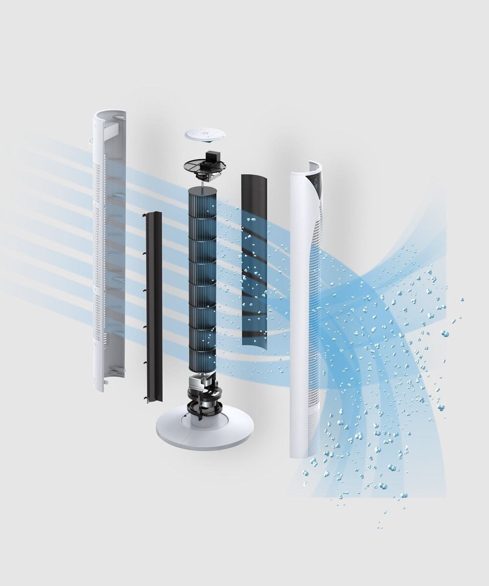 YAMATO テーブル＆キッチン 【Kirala Air】ハイブリッドタワーファン Mare / ホワイト / KALHMAWH000 