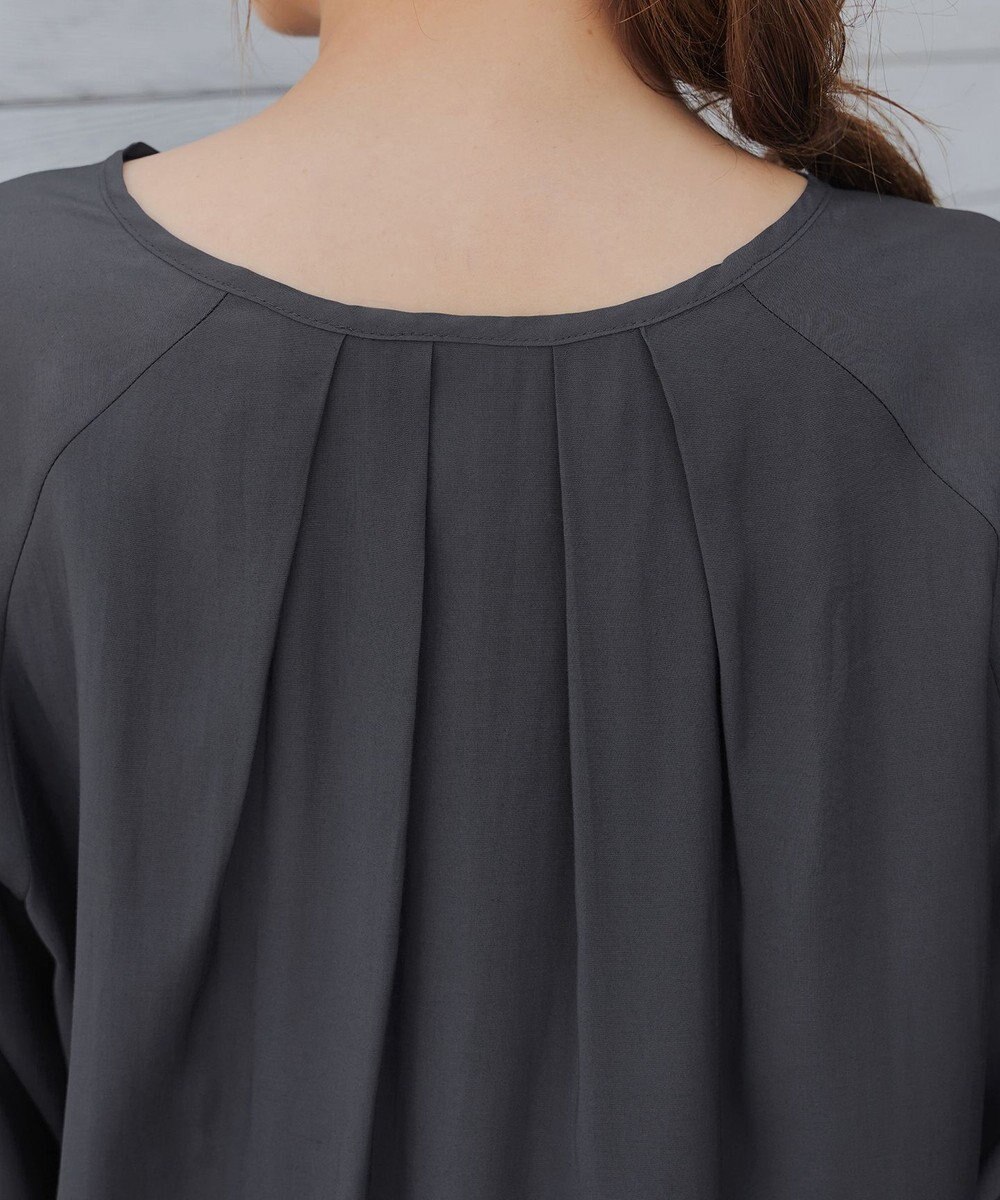 Tiaclasse L 【洗える】ラグランタックブラウス 