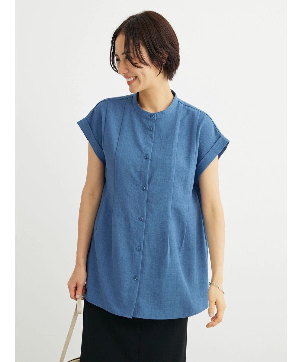 Green Parks フレンチスリーブタックブラウス 