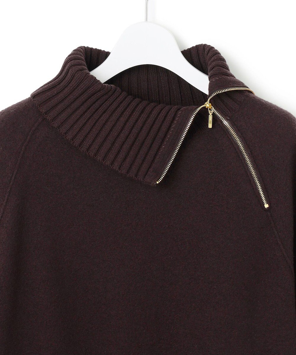 23区 L ボイルドウールコンビ ジップ タートルニット 
