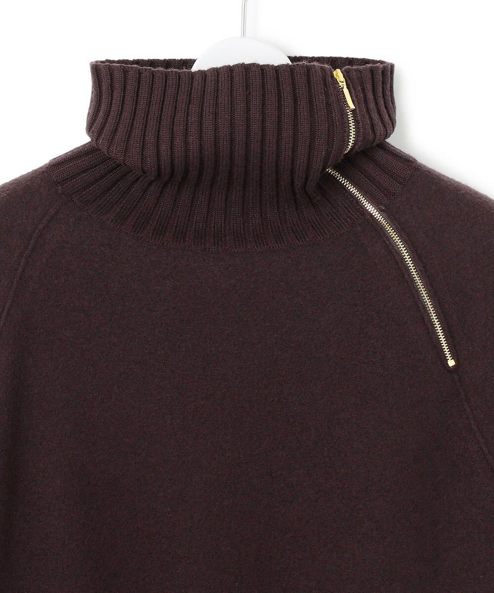 23区 L ボイルドウールコンビ ジップ タートルニット 
