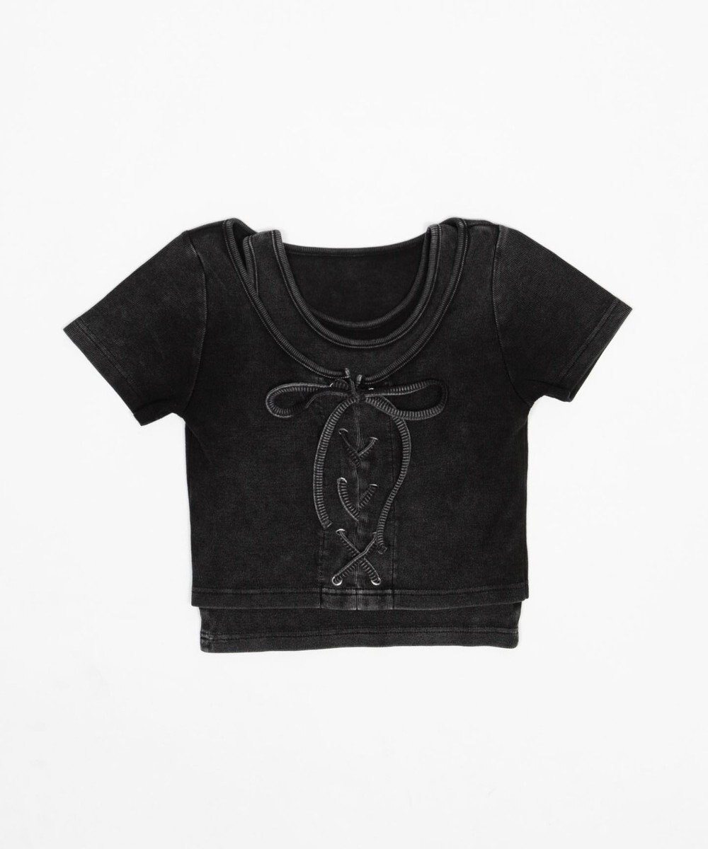 WEGO ヴィンテージライクレースアップT 