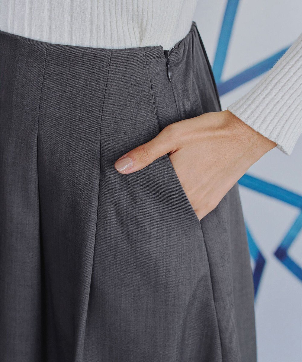 Tiaclasse 【洗える】メランジツイルフレアスカート 