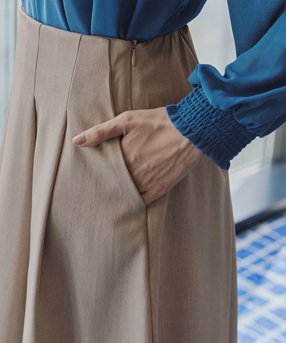 Tiaclasse 【洗える】メランジツイルフレアスカート 