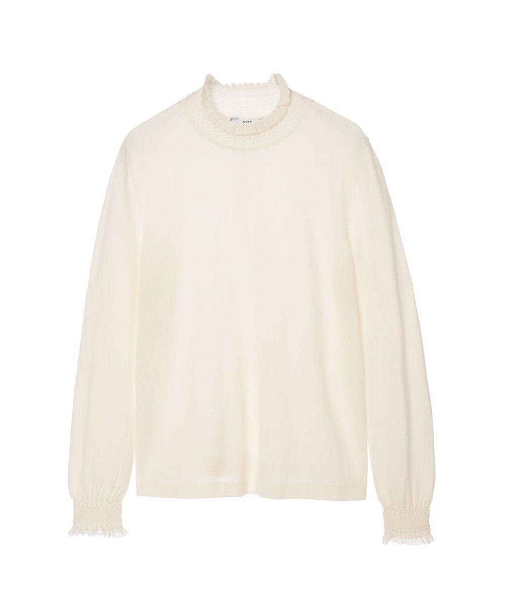 DAKS キュプラ混ハイネックプルオーバー ミニフリル 