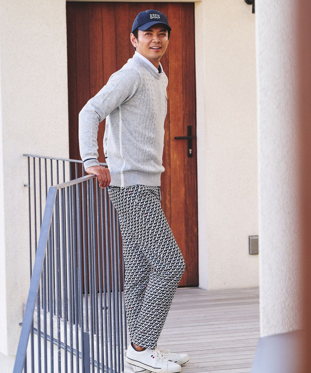 23区GOLF 【MEN】ウールブレンド カラーニット ラウンドから普段のお出かけや、お散歩まで◎ 