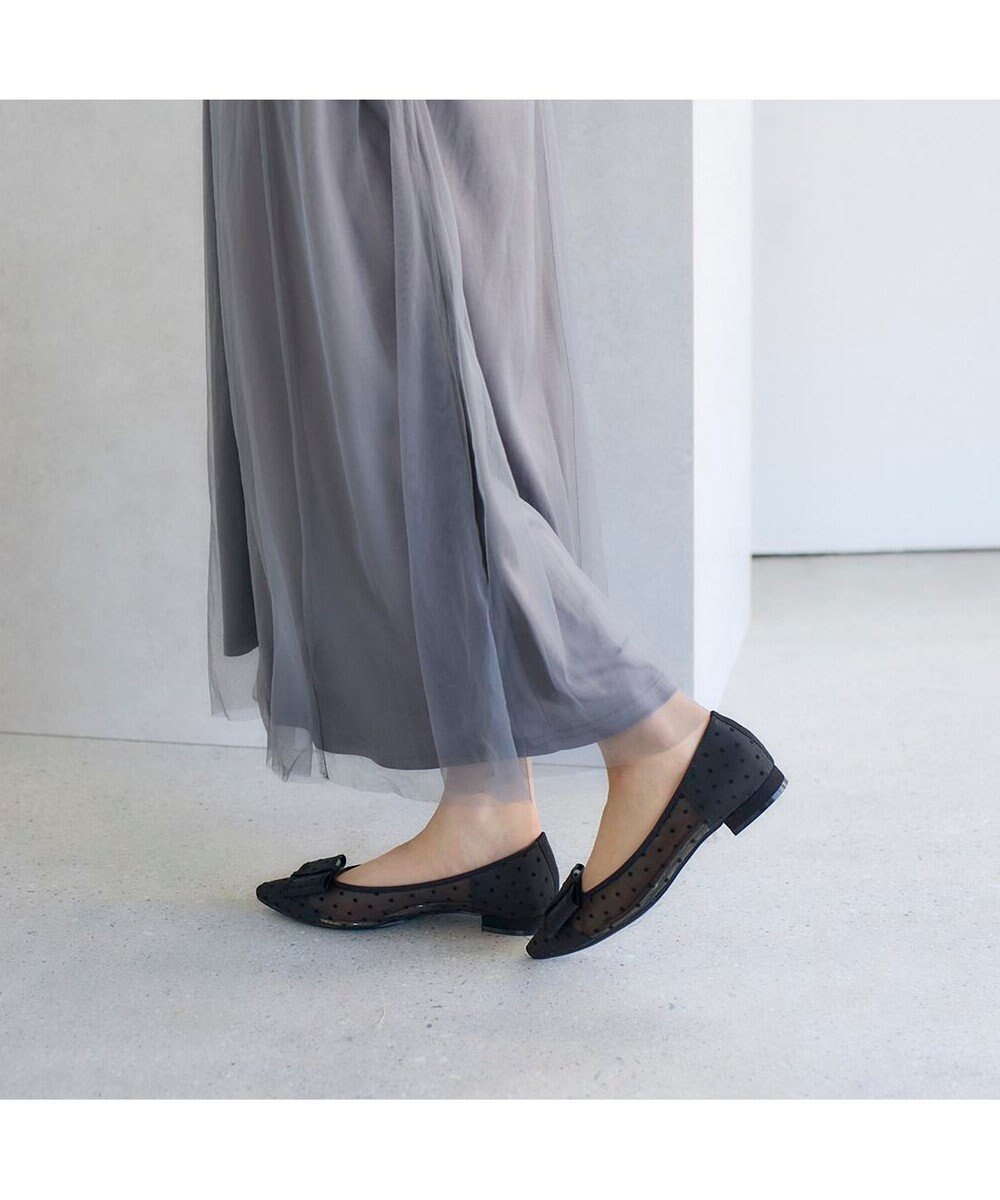 MODE ET JACOMO <carino>ドットチュールパンプス 