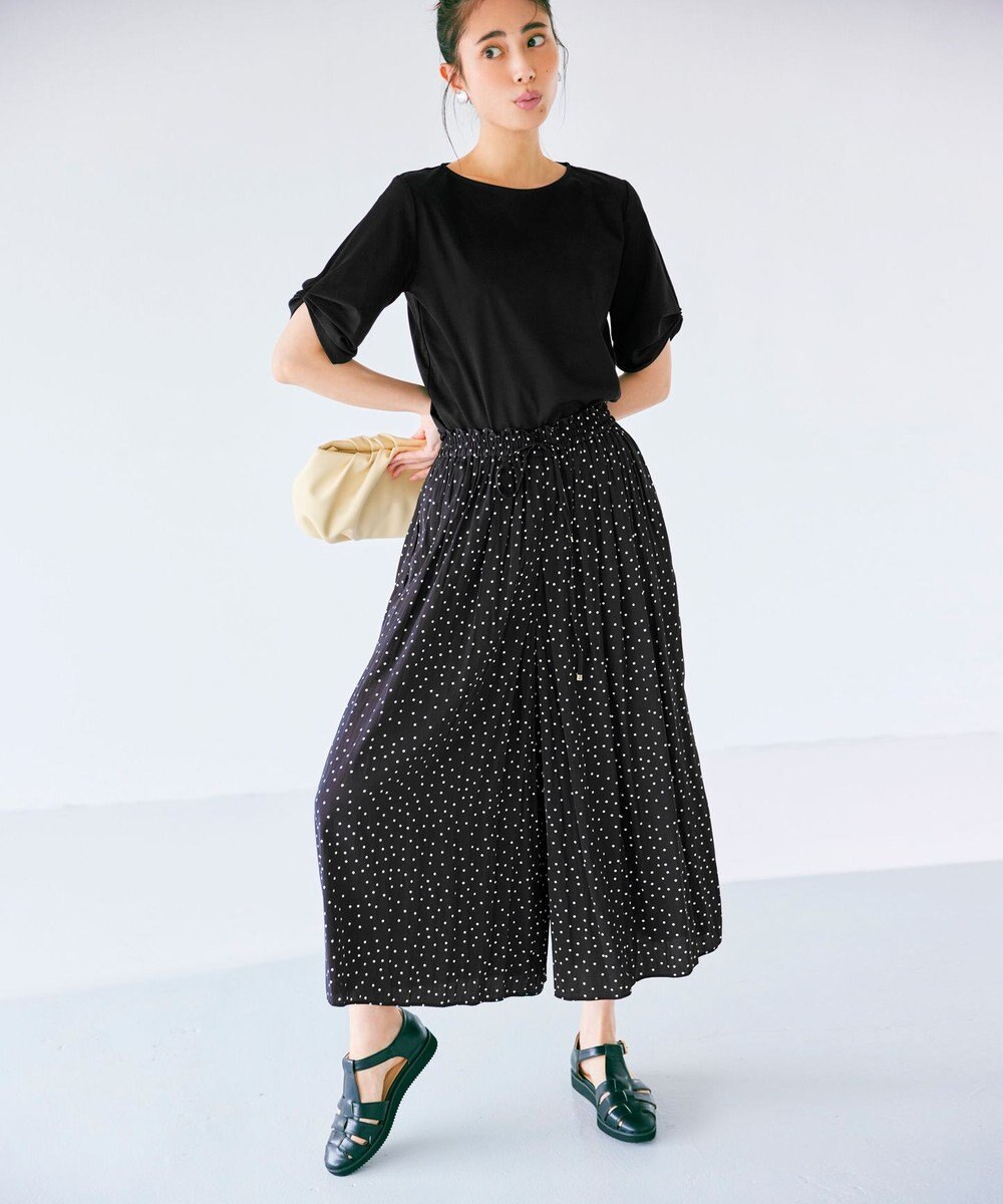 ANY 【接触冷感】シルケットスムース タックスリーブトップス 