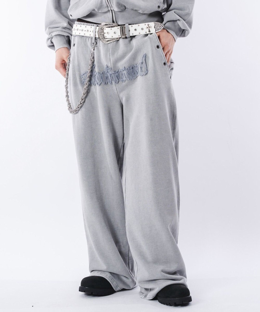 WEGO 【ウエストゴム/ユニセックス着用ITEM】ブリーチハトメスウェットパンツ 