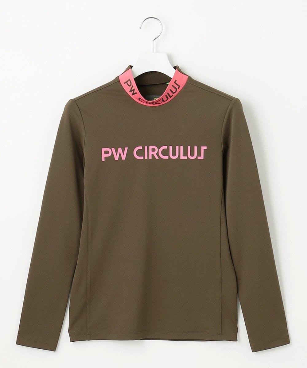 PW CIRCULUS 【WOMEN】【ストレッチ/UVケア/接触冷感/防透】バックロゴ モックネック シャツ 