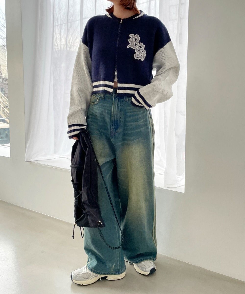 WEGO ニットショートスタジャン 