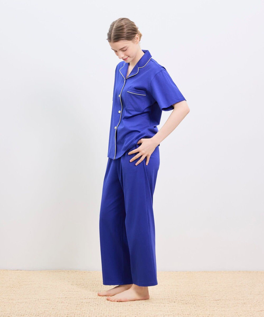 une nana cool 【綿100%】60/2 やわらか天竺 半袖開襟パジャマ MADE WITH LIBERTY FABRIC 