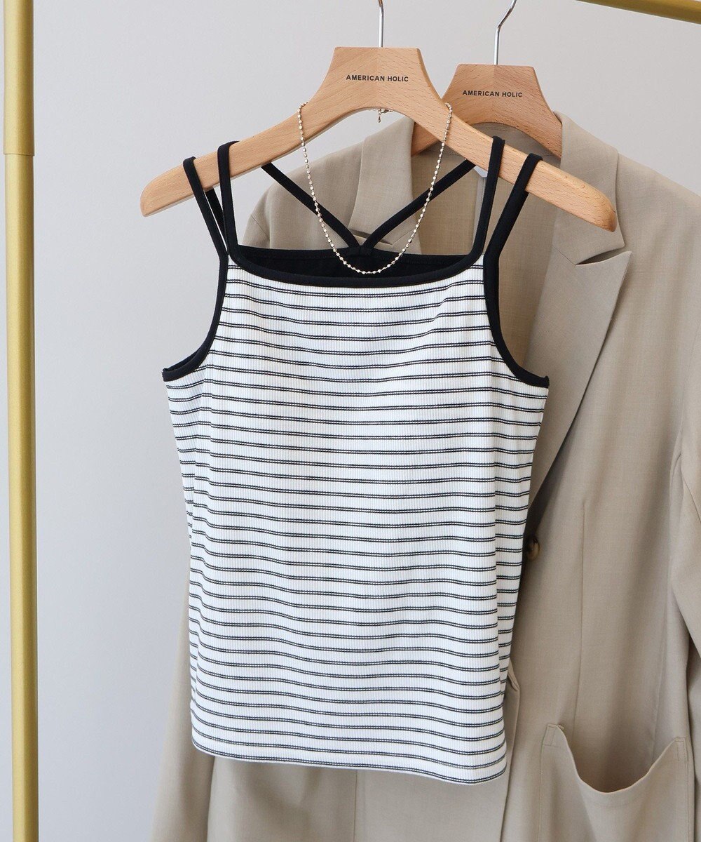 AMERICAN HOLIC カップ付き　バッククロスボーダーキャミソール 