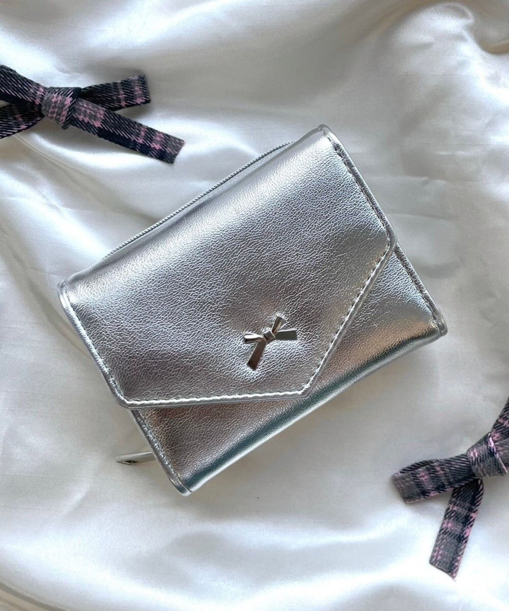 WEGO メタルリボンレターフラップウォレット 