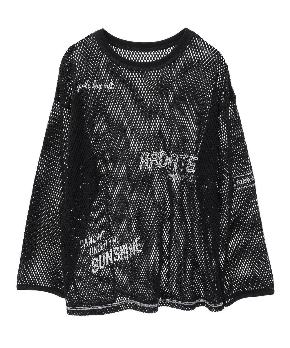 AMERICAN HOLIC 【WEB限定】ランダムロゴメッシュロングTシャツ/チュニック 