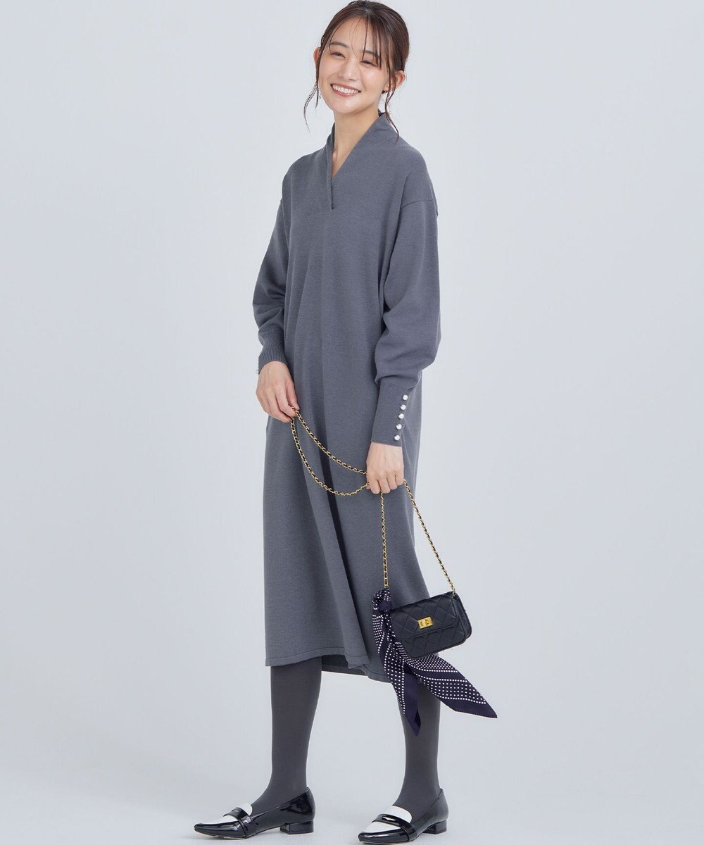 組曲 【WEB限定】Vネックニットワンピース 