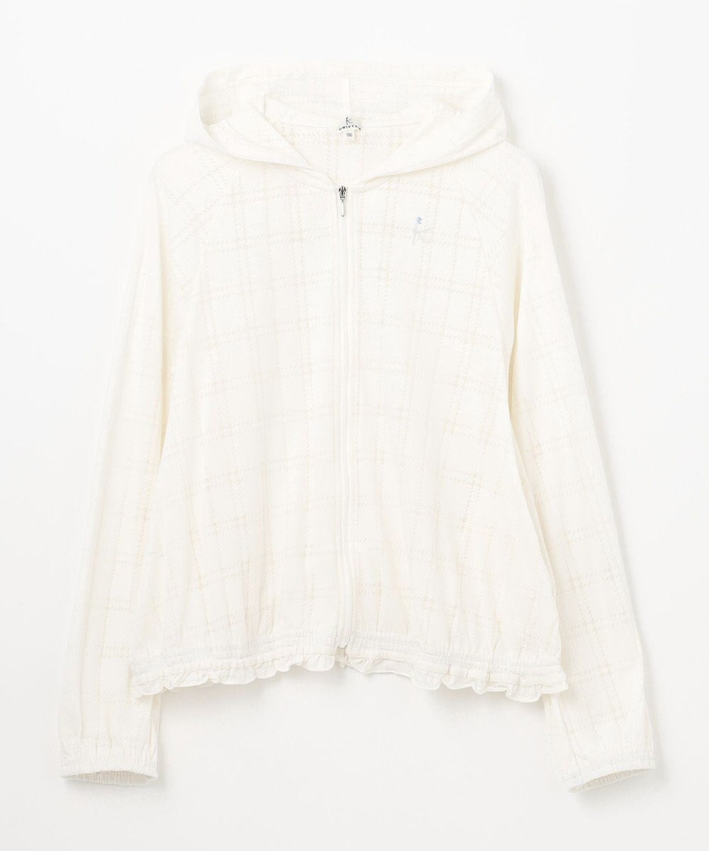 組曲 KIDS 【150-160㎝】【UVケア】オパールチェック パーカー 