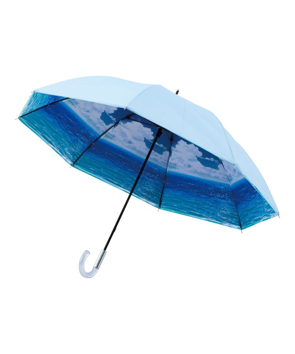 MOONBAT 断熱パラソル 晴雨兼用 オーシャンビュー 日傘 遮熱 遮光 UV ペールスカイ