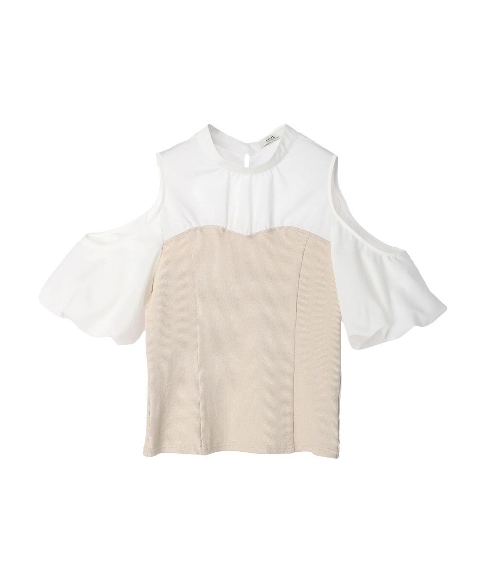 earth music&ecology オープンショルダードッキングプルオーバー 