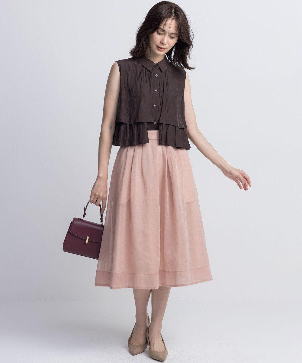 組曲 S 【入江未悠さんコラボ】ギャザーライトデシンティアード ブラウス 