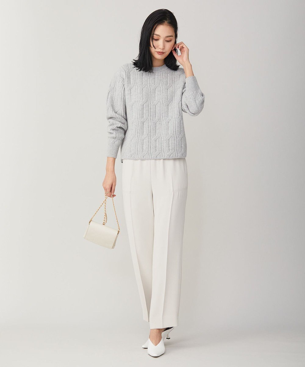 ICB L 【洗える】 ソフトカシミヤミックス 幾何学柄ニット 