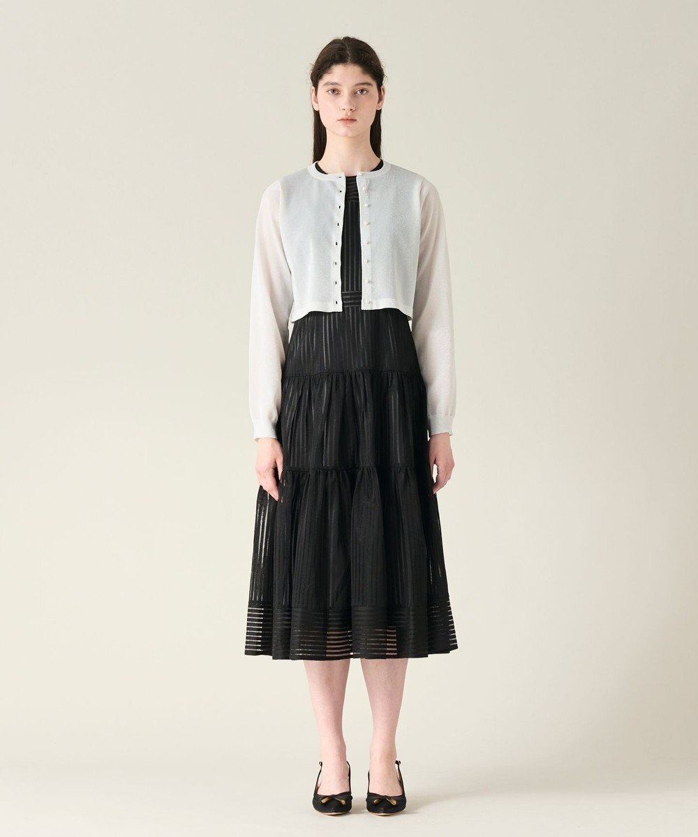 GRACE CONTINENTAL ラメシアーショートニットカーディガン 