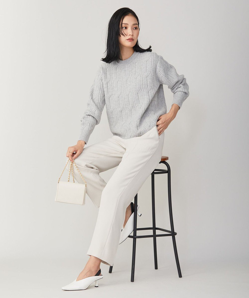 ICB L 【洗える】 ソフトカシミヤミックス 幾何学柄ニット 