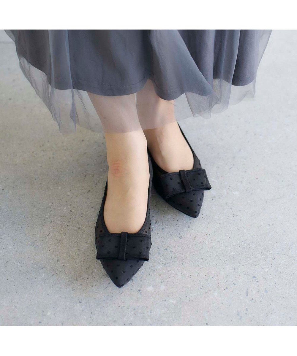 MODE ET JACOMO <carino>ドットチュールパンプス 