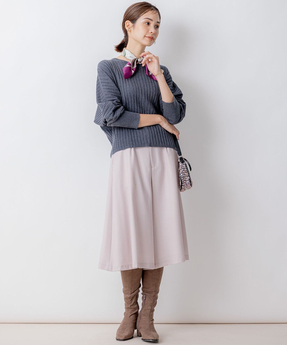 組曲 L 【WEB一部店舗限定】ウールジョーゼット キュロットパンツ 