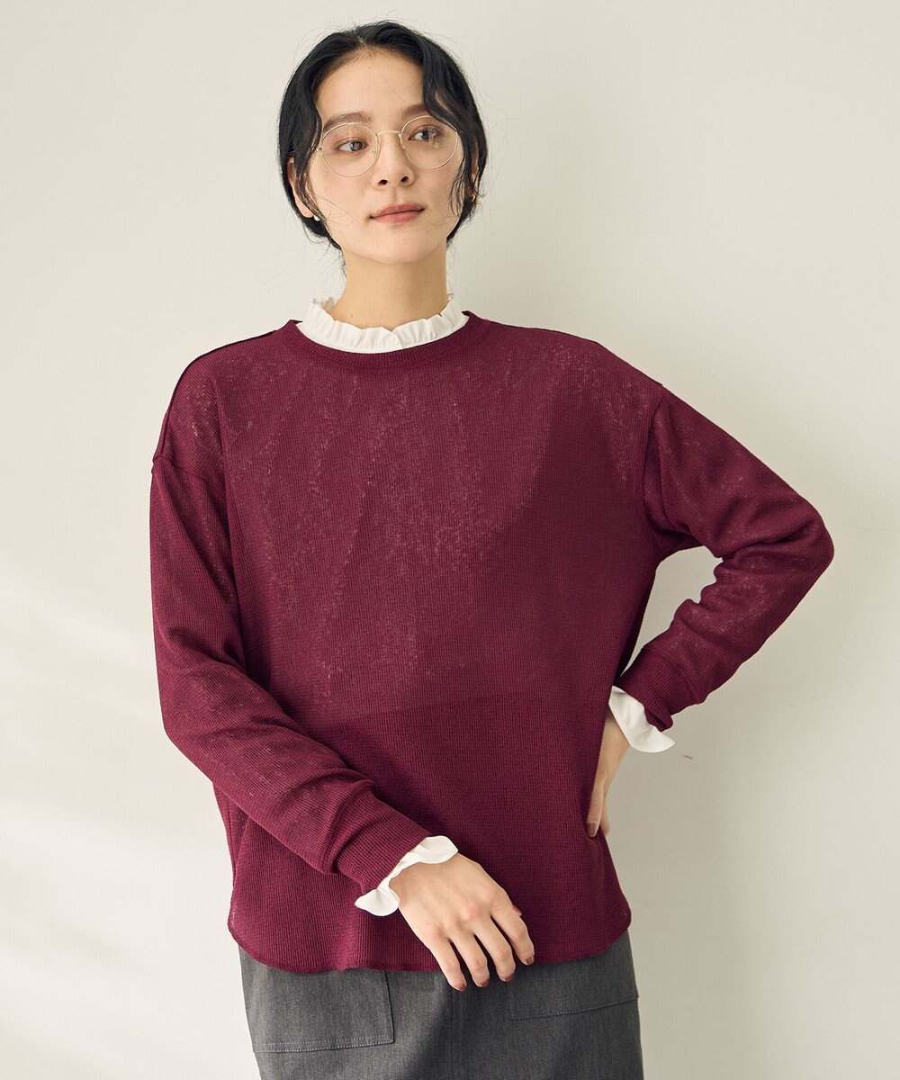 ANY L シアーワッフルロングスリーブTシャツ 