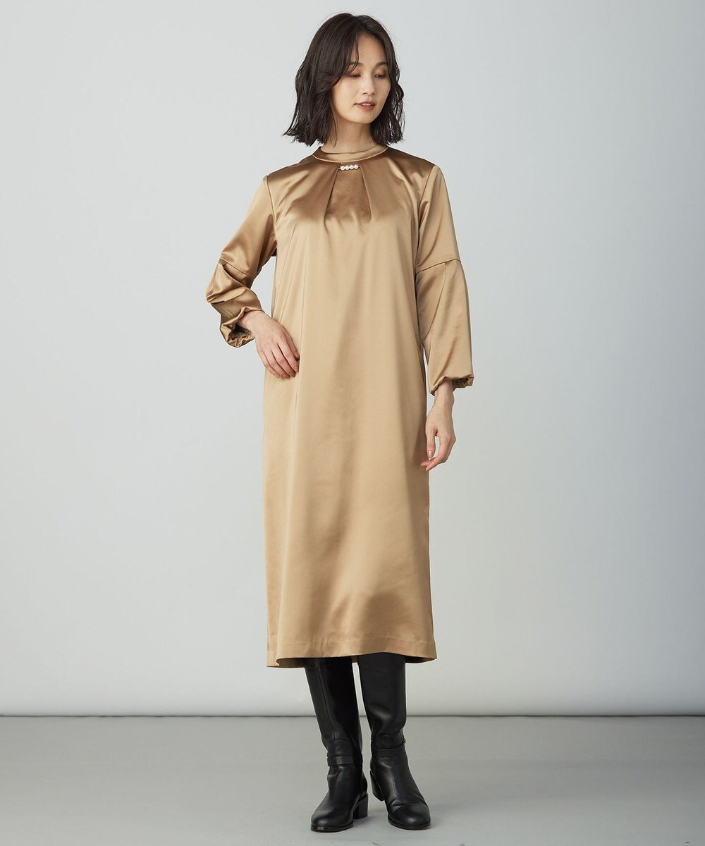 J.PRESS LADIES ノーブルサテン ワンピース 