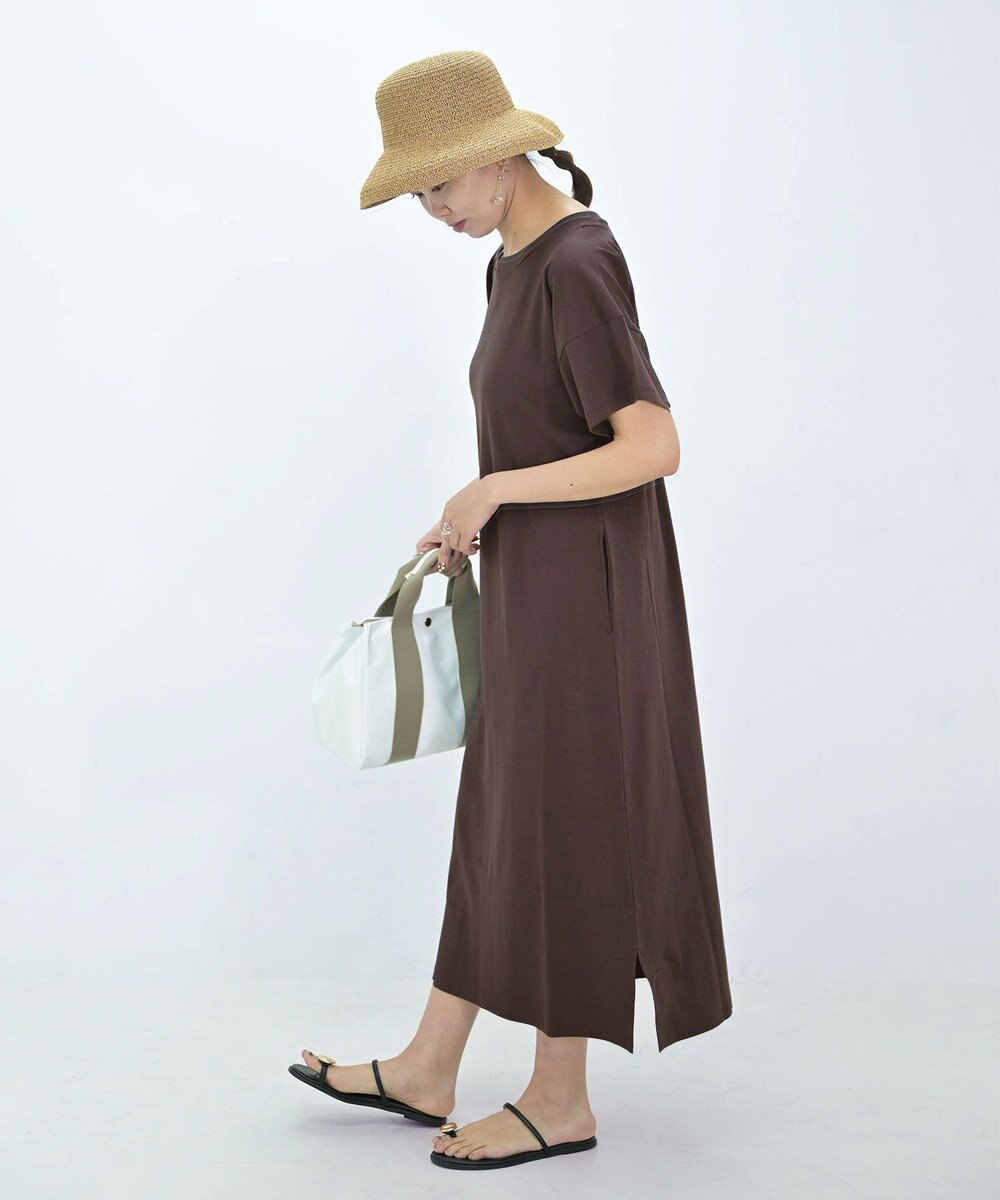 TOQUE 25SS新作〈大草直子さんアドバイザー〉スーピマコットン半袖ロングワンピース 