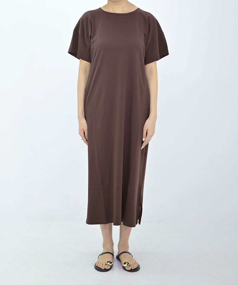 TOQUE 25SS新作〈大草直子さんアドバイザー〉スーピマコットン半袖ロングワンピース 