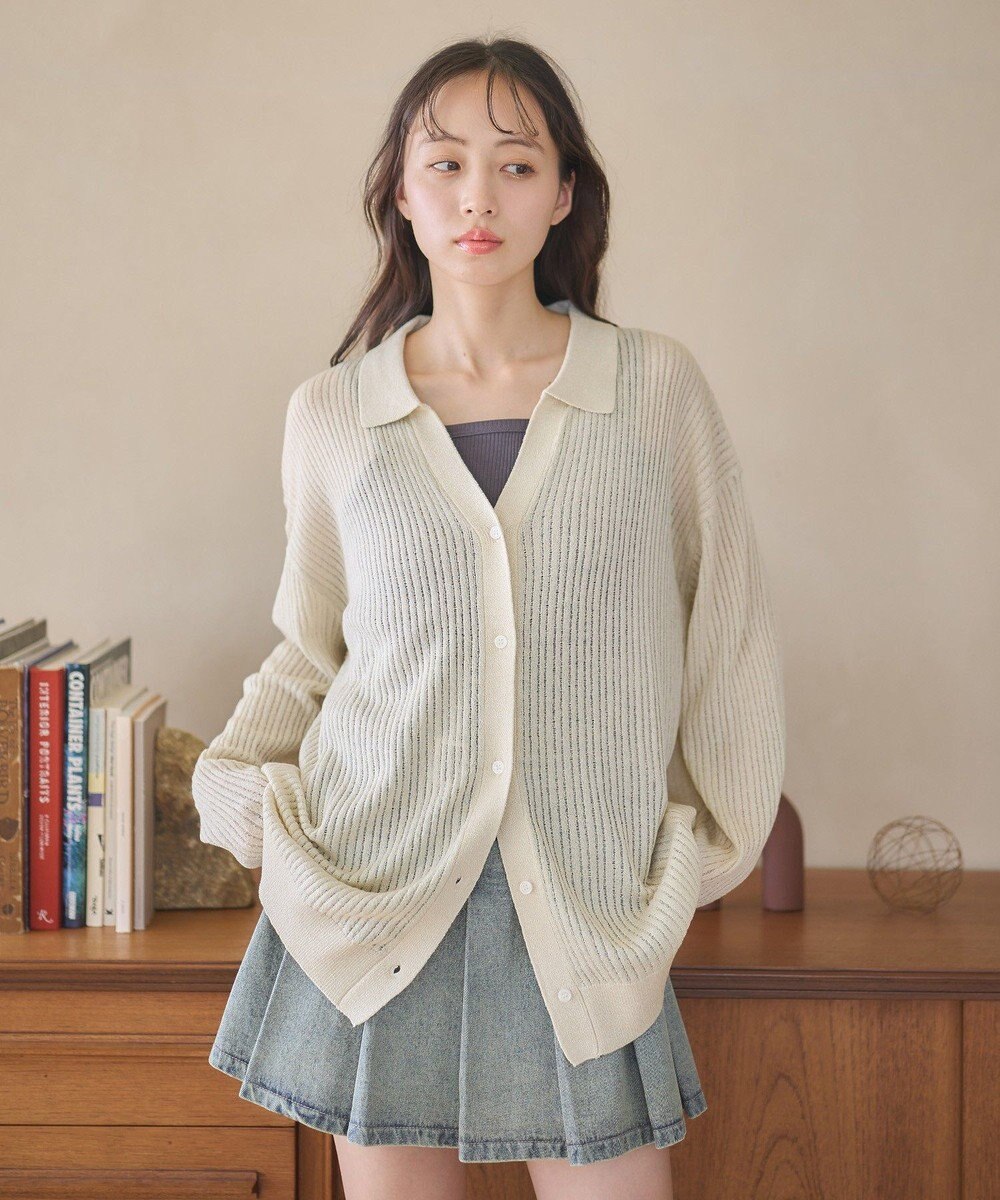 earth music&ecology スキッパールーズカーディガン 