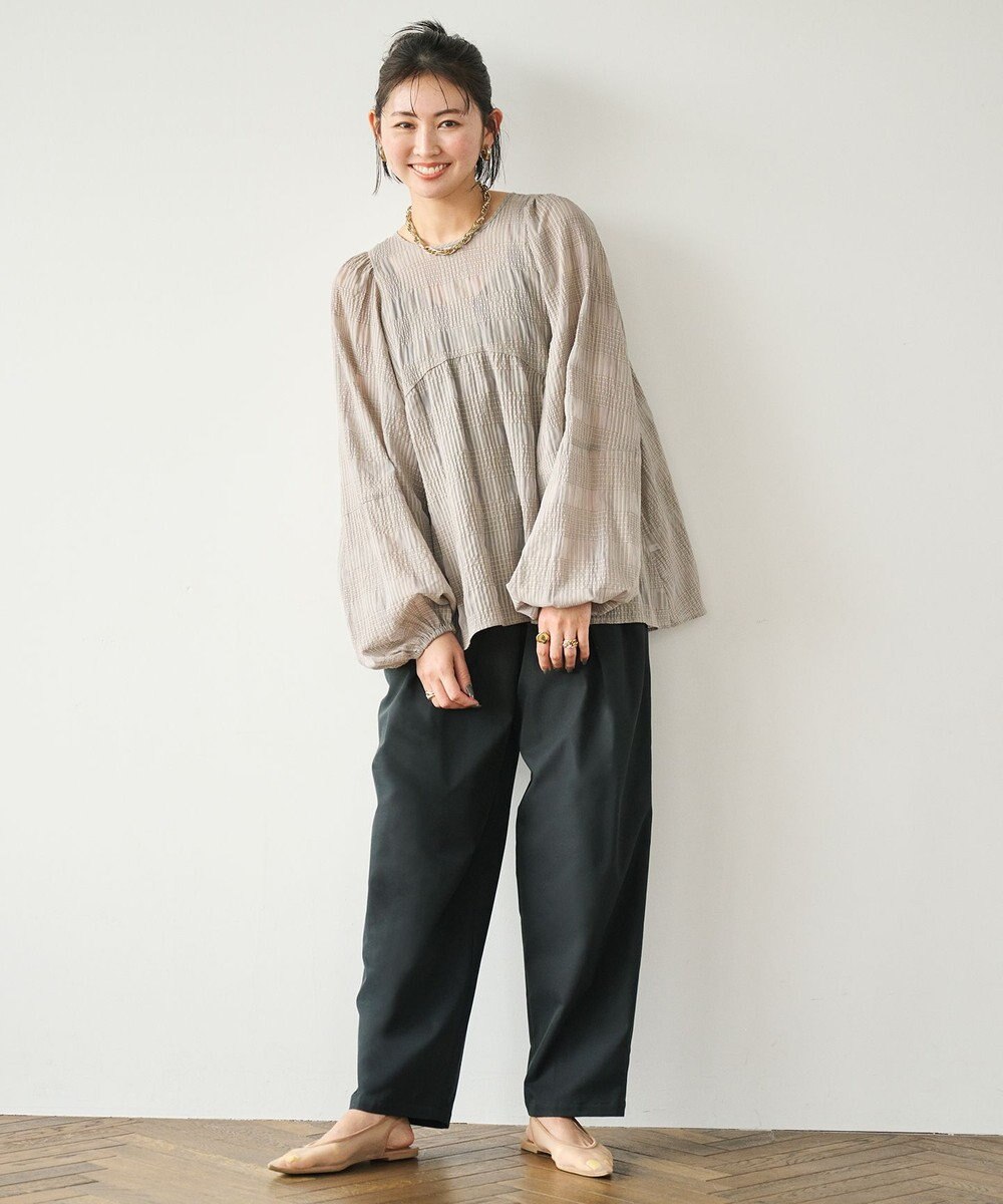 #Newans ２タックコクーンワイドパンツ 