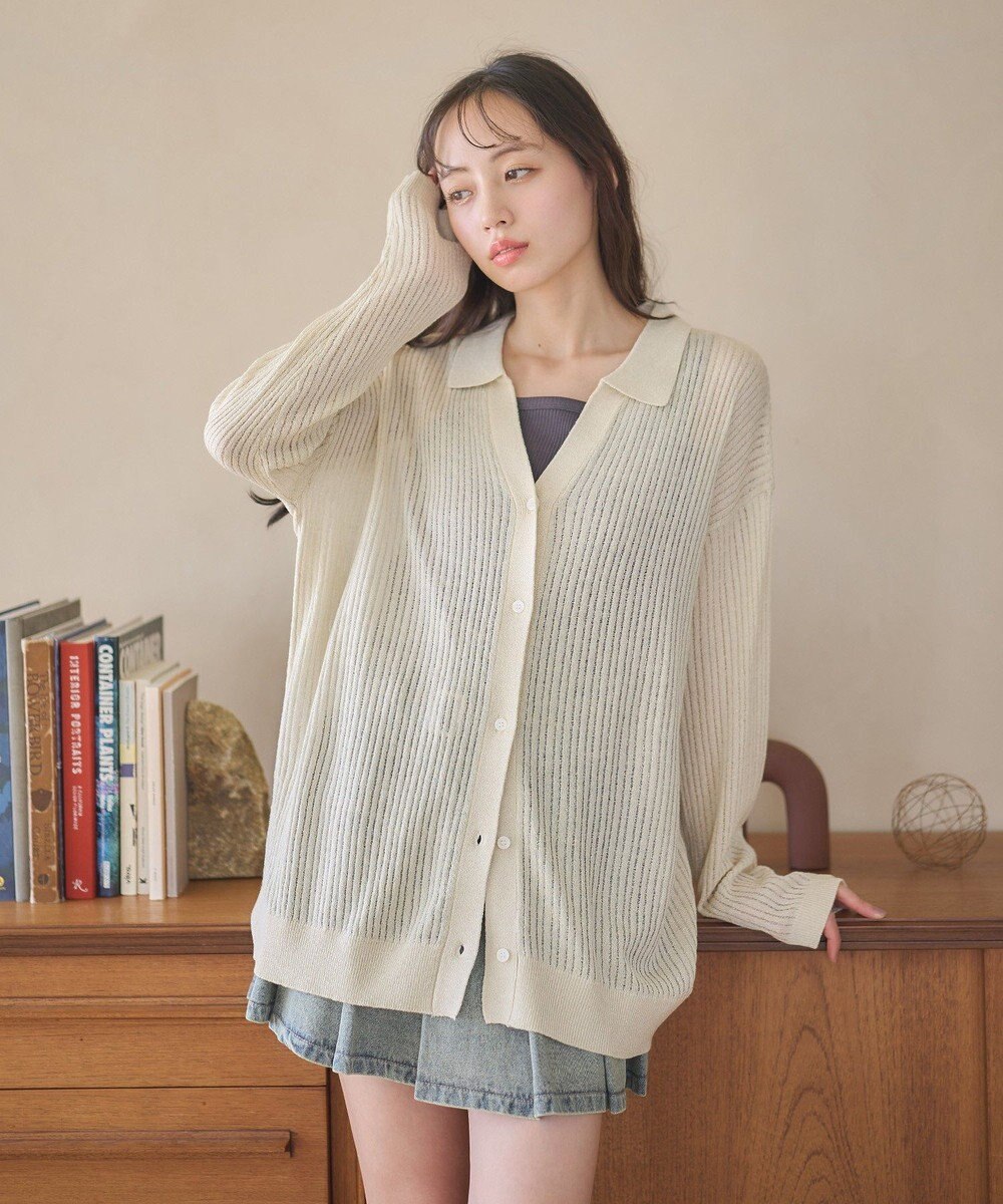 earth music&ecology スキッパールーズカーディガン 