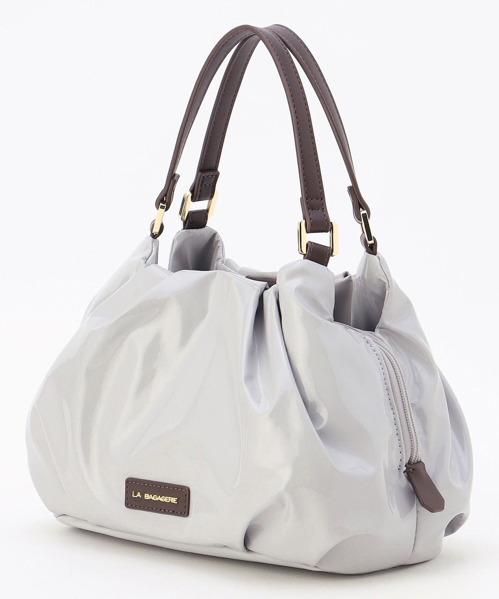 LA BAGAGERIE ソフトエナメル2WAYハンドバッグ Sサイズ 