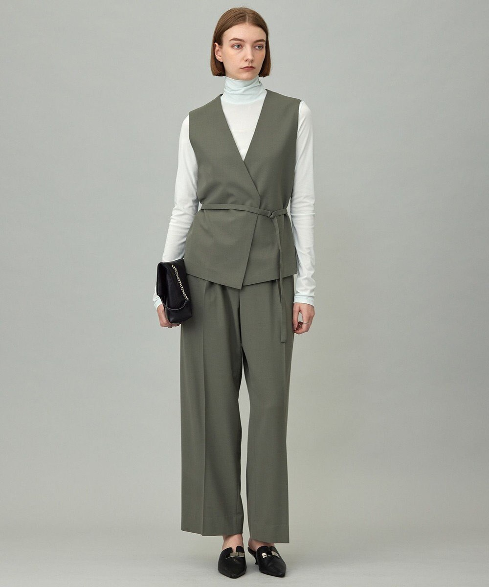 ICB L 【UVカット・洗える】ウール2WAYストレッチ Vネックベスト 