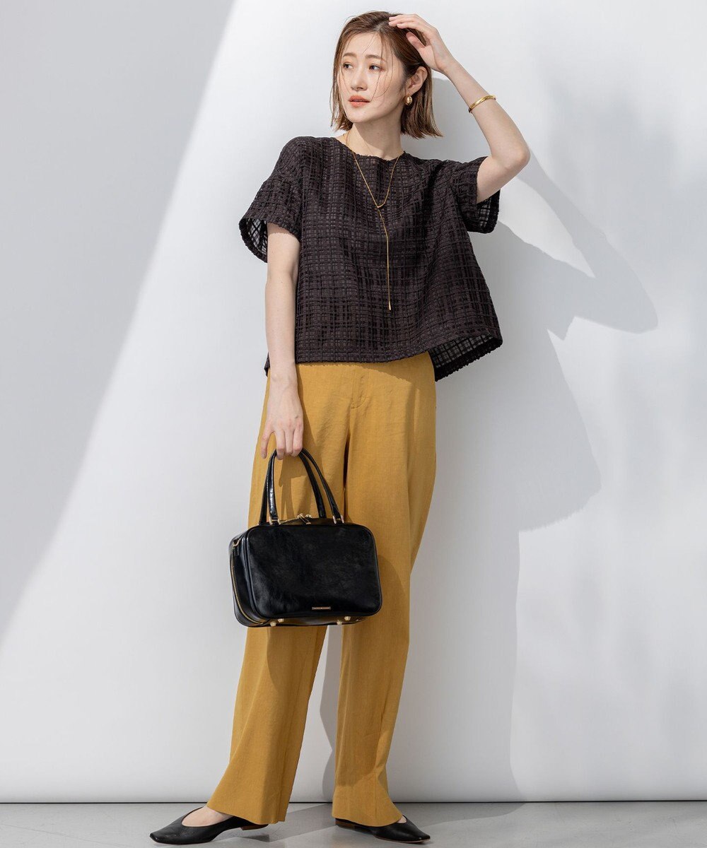 23区 【洗える】Broche チェック レース ブラウス 