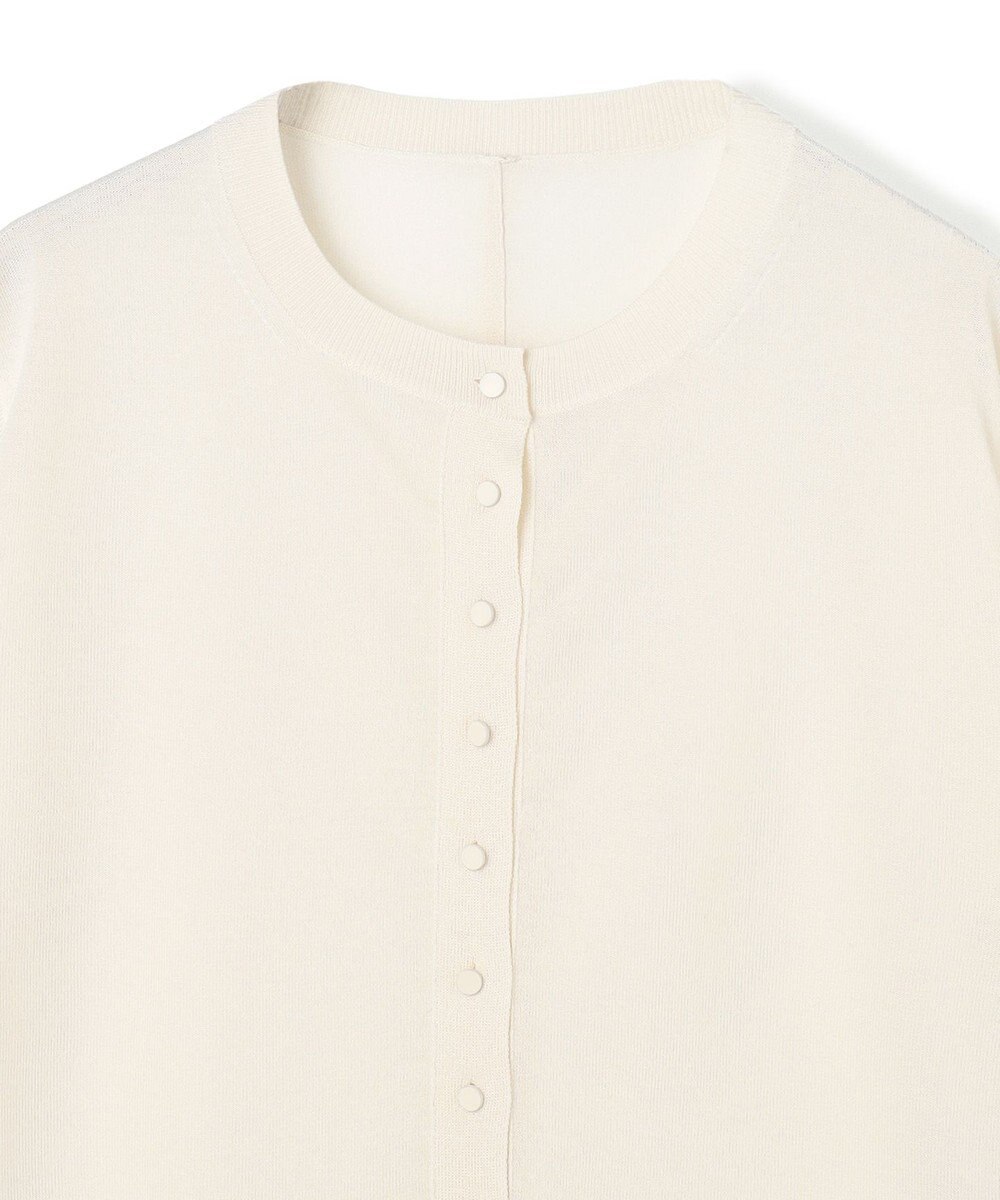 BEIGE， MOISE / シアーニット　5分袖カーディガン 