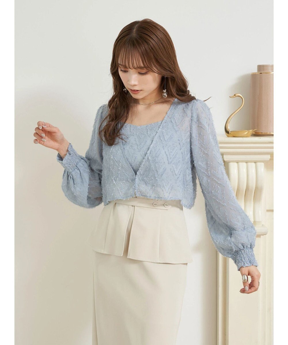 earth music&ecology ＳＥＴ２点カットジャカードカーディガン＋ビスチェ 