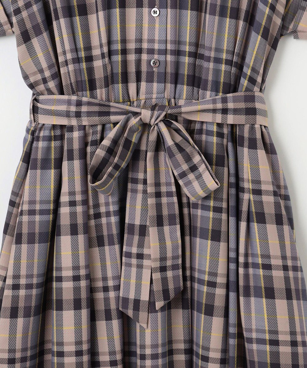 組曲 【リボンタイ付き】シアーツイルチェック ワンピース 