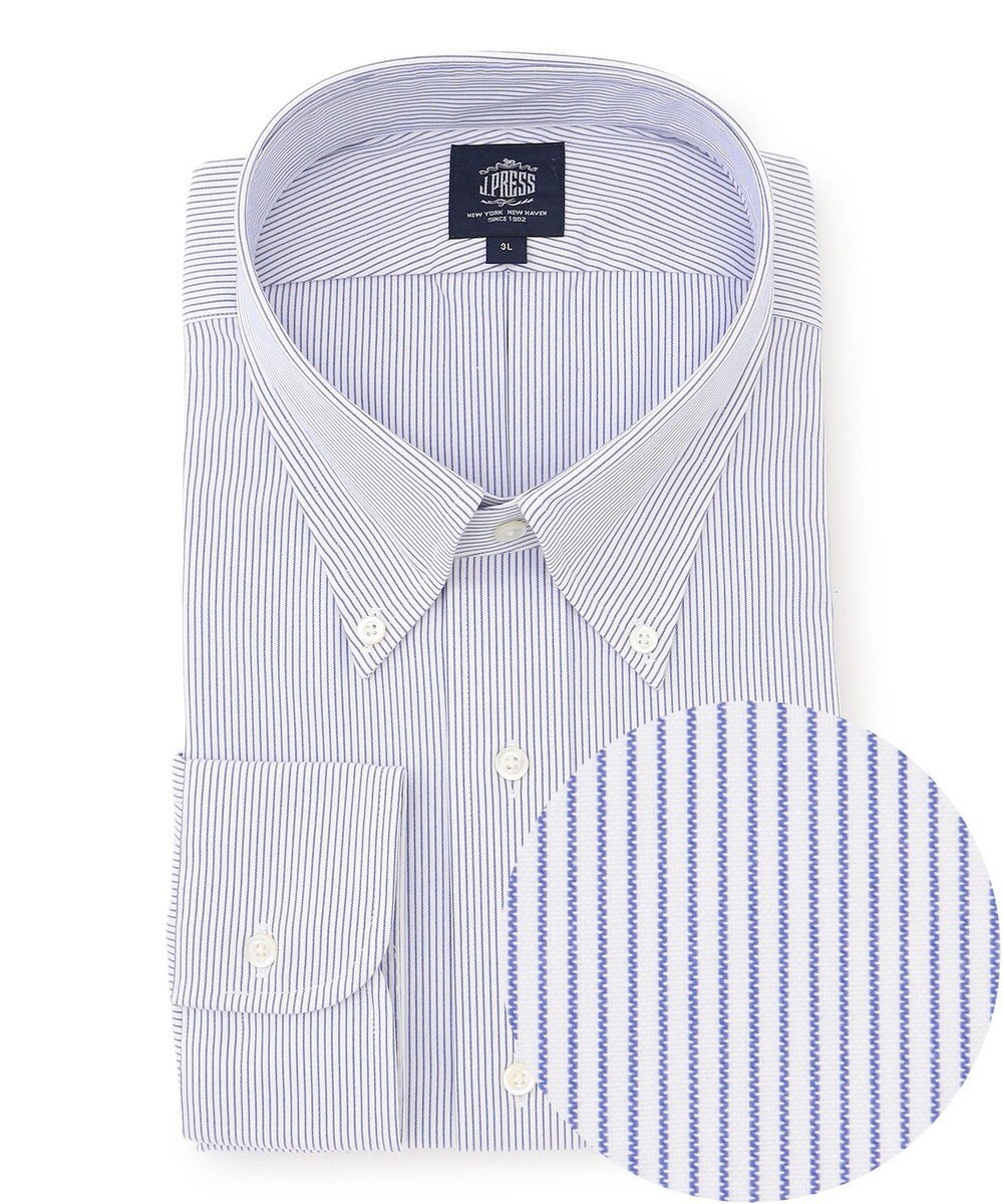 J.PRESS MEN 【KING SIZE】【PREMIUM PLEATS / 形態安定】マイクロストライプ ドレスシャツ / B.D. 