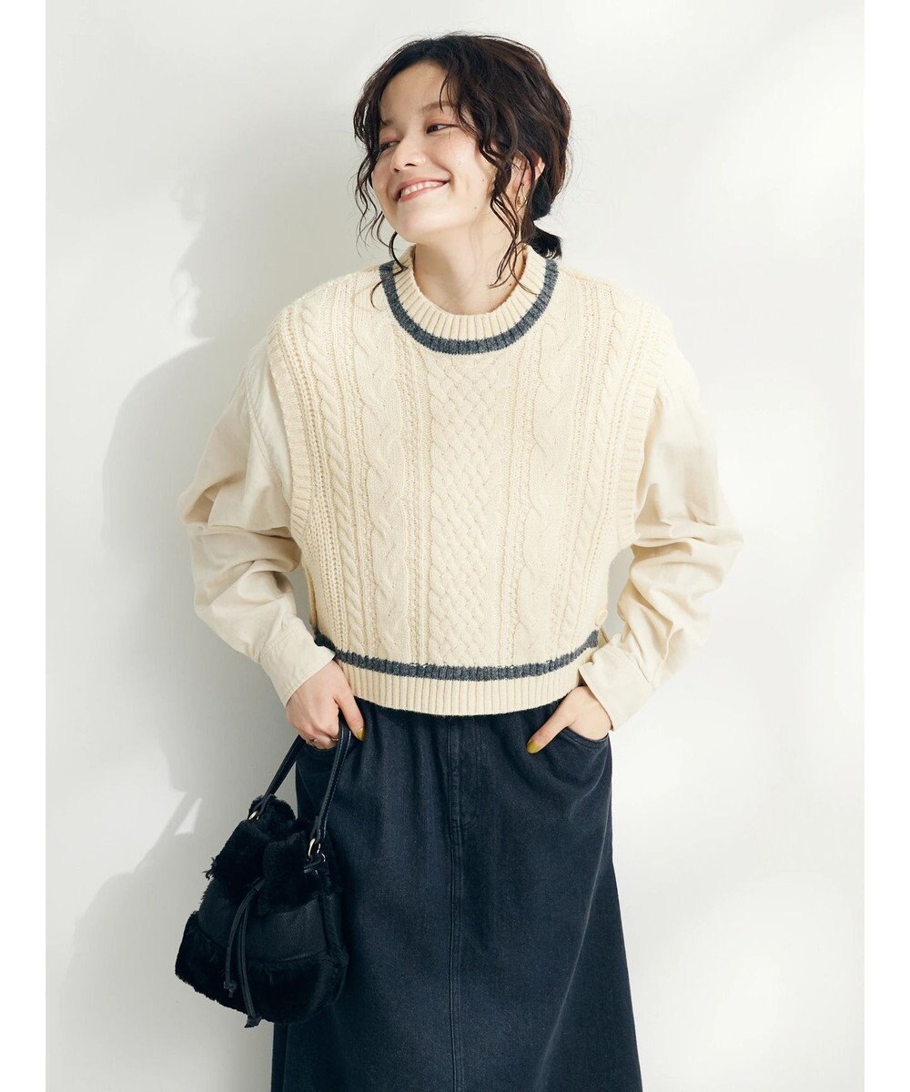 CRAFT STANDARD BOUTIQUE ２ＷＡＹケーブルニットベスト 