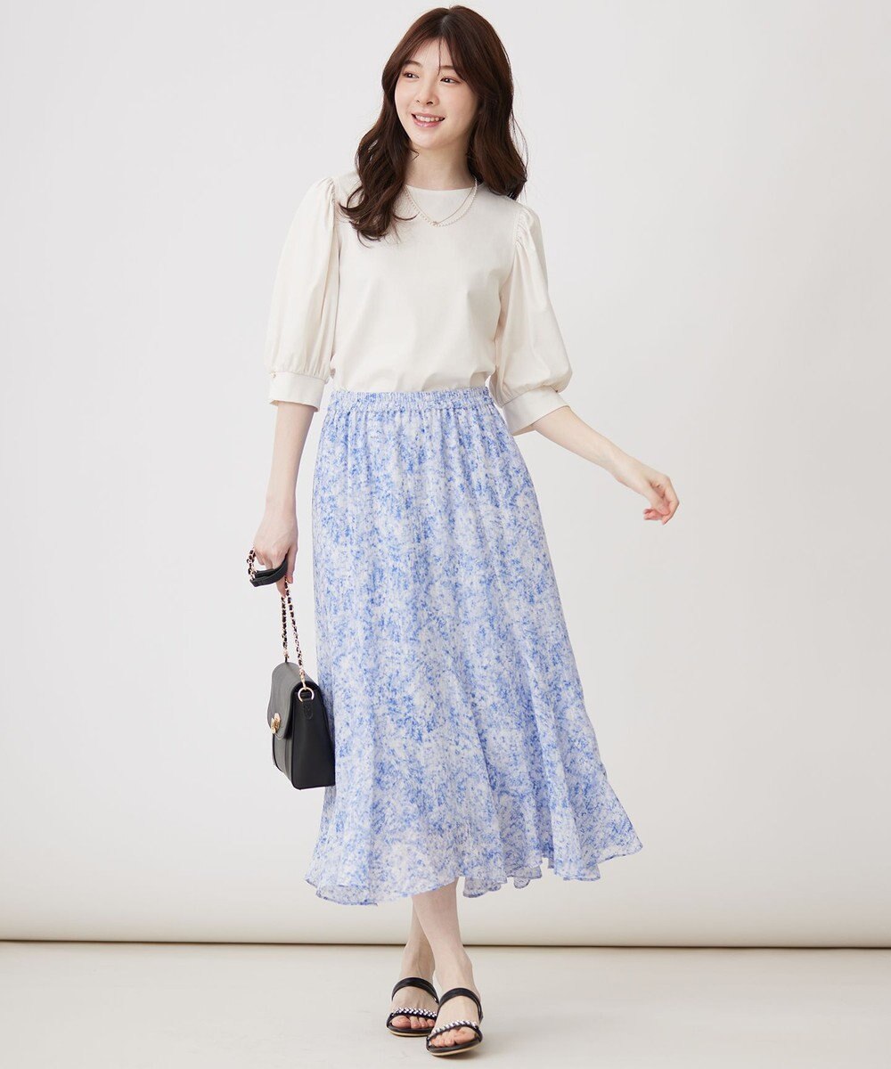 ANY SIS 【2SET】コンパクトトップス×ミスティプリントスカート セットアップ 