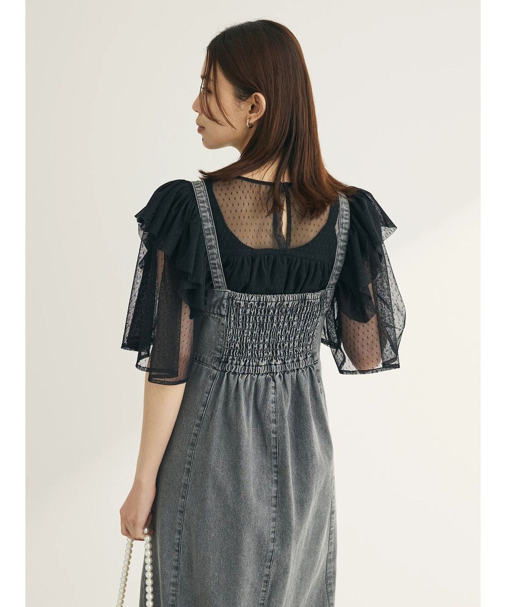 Green Parks ■ＥＳＣＡＲ　ドットチュールフレアヨークプルオーバー 