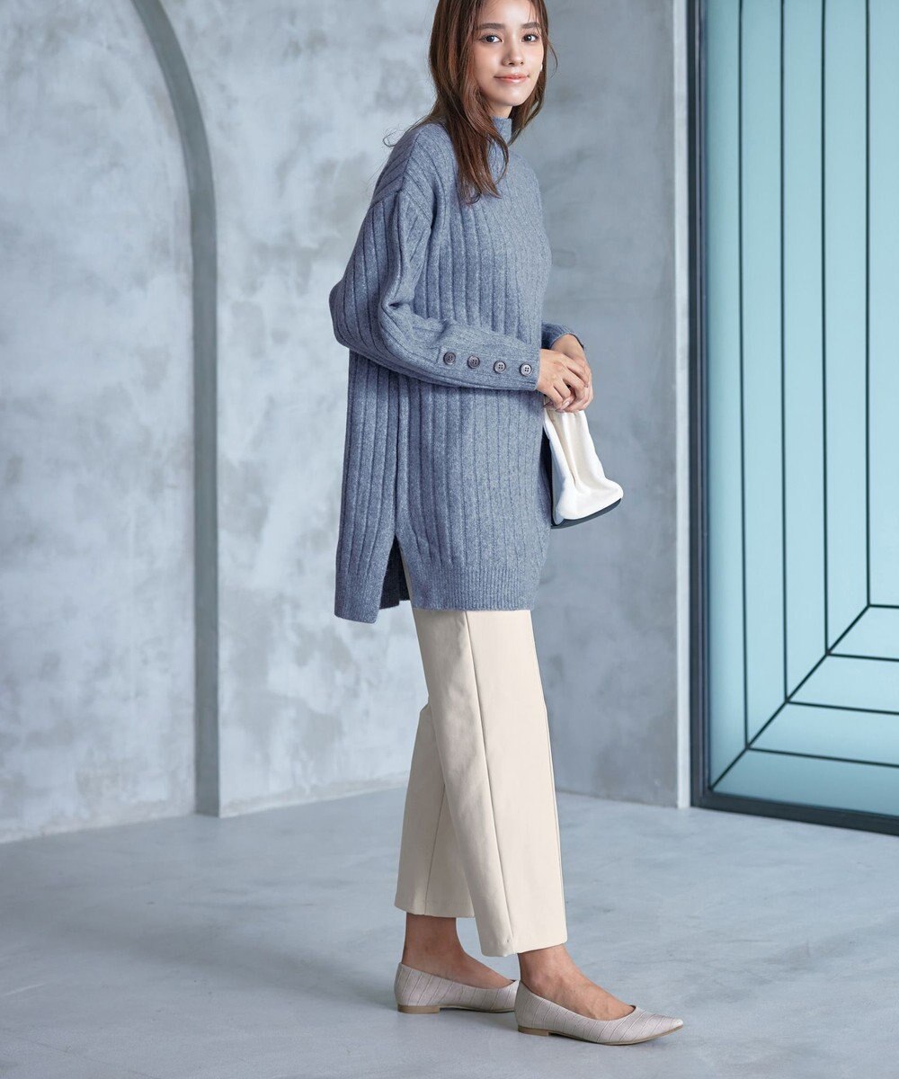 Tiaclasse 【日本製・洗える】すふれ起毛ワイドパンツ 