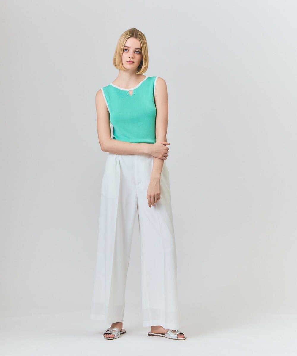 GRACE CONTINENTAL ラインニットノースリーブ 