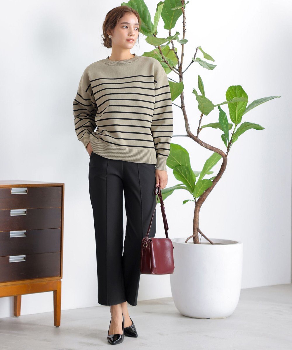 Tiaclasse 【日本製・洗える】すふれ起毛ワイドパンツ 