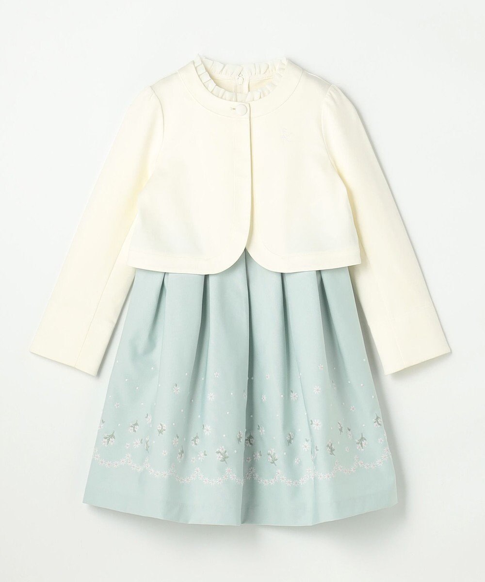 組曲 KIDS 【110-140㎝】 フラワーアーチワンピース＆ボレロジャケットセット 